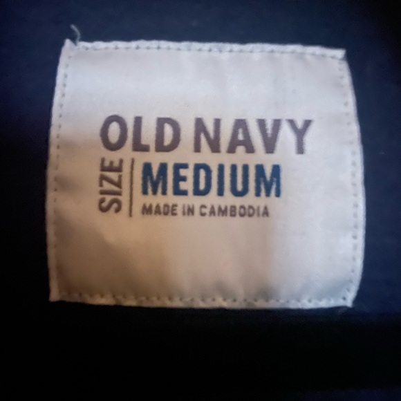 Old Navy Classic Navy Embroidered Fleece Mock-neck 3/4 Zip Front Size M LIKE NEW - Picture 4 of 4